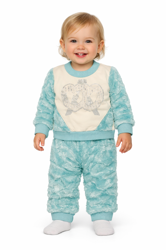Mulaim Plush Baby Tracksuit Set – Cozy Winter 2-Piece Outfit