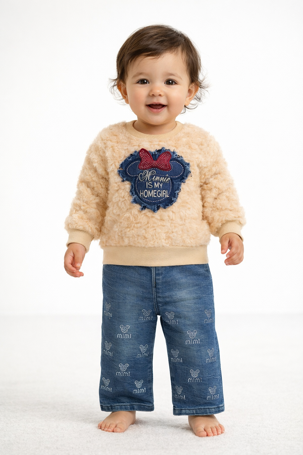 Mulaim Teddy Top + Denim Pants Set – Premium Winter Outfit (2pc)
