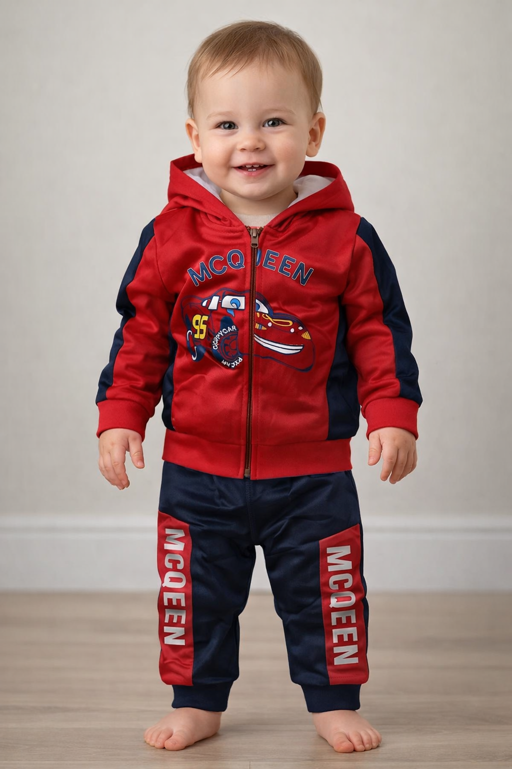 Baby Boy Zipper Hoodie Tracksuit Set – Soft Winter 2-Piece Suit