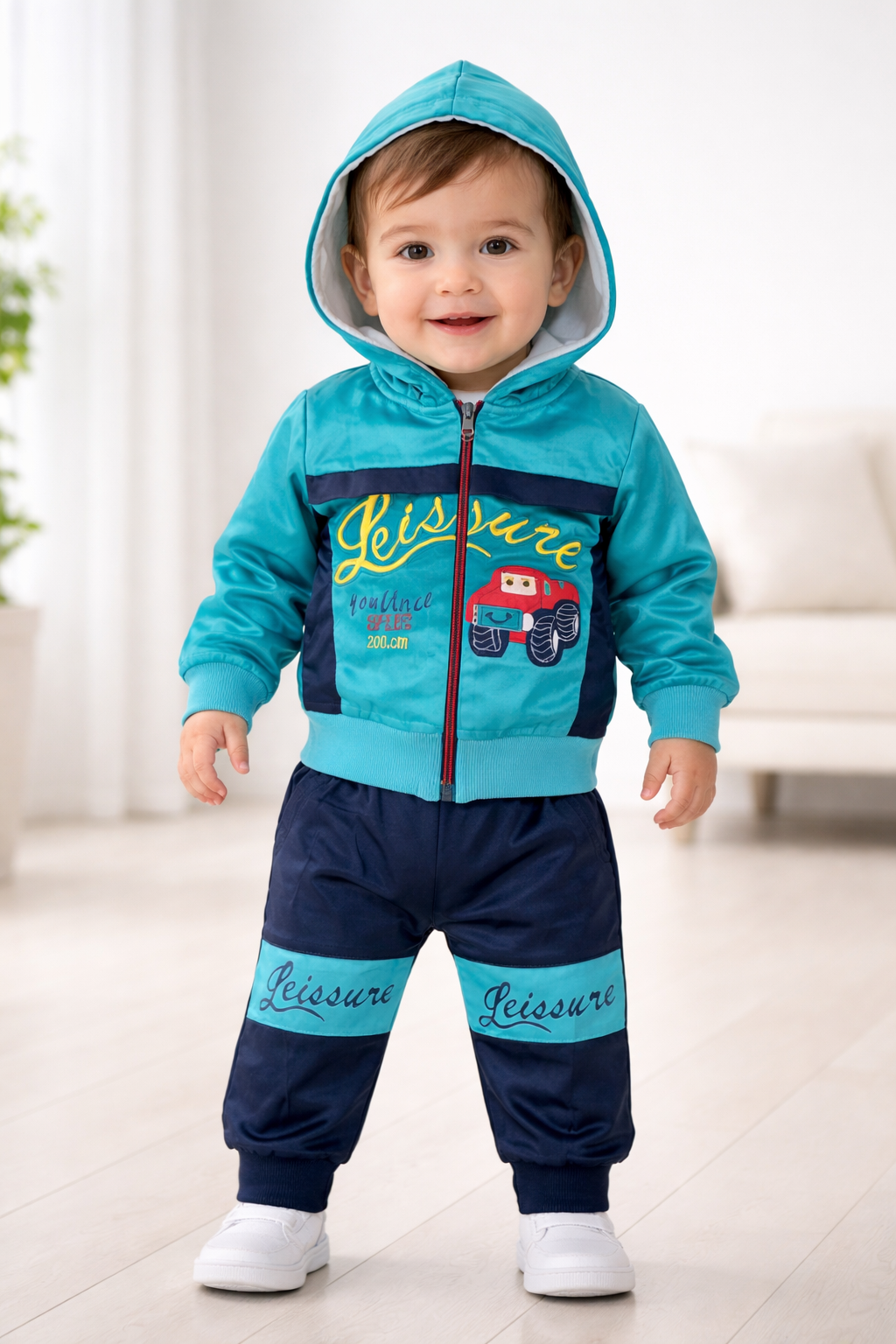 Mulaim Zipper Hoodie Tracksuit Set – Baby Boy Winter 2-Piece Suit