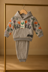 Princess Floral Hoodie & Pants Set (Soft Winter Wear)