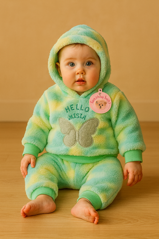 Ultra-Soft Mulaim Baby Fleece Set – Cozy Butterfly Hoodie