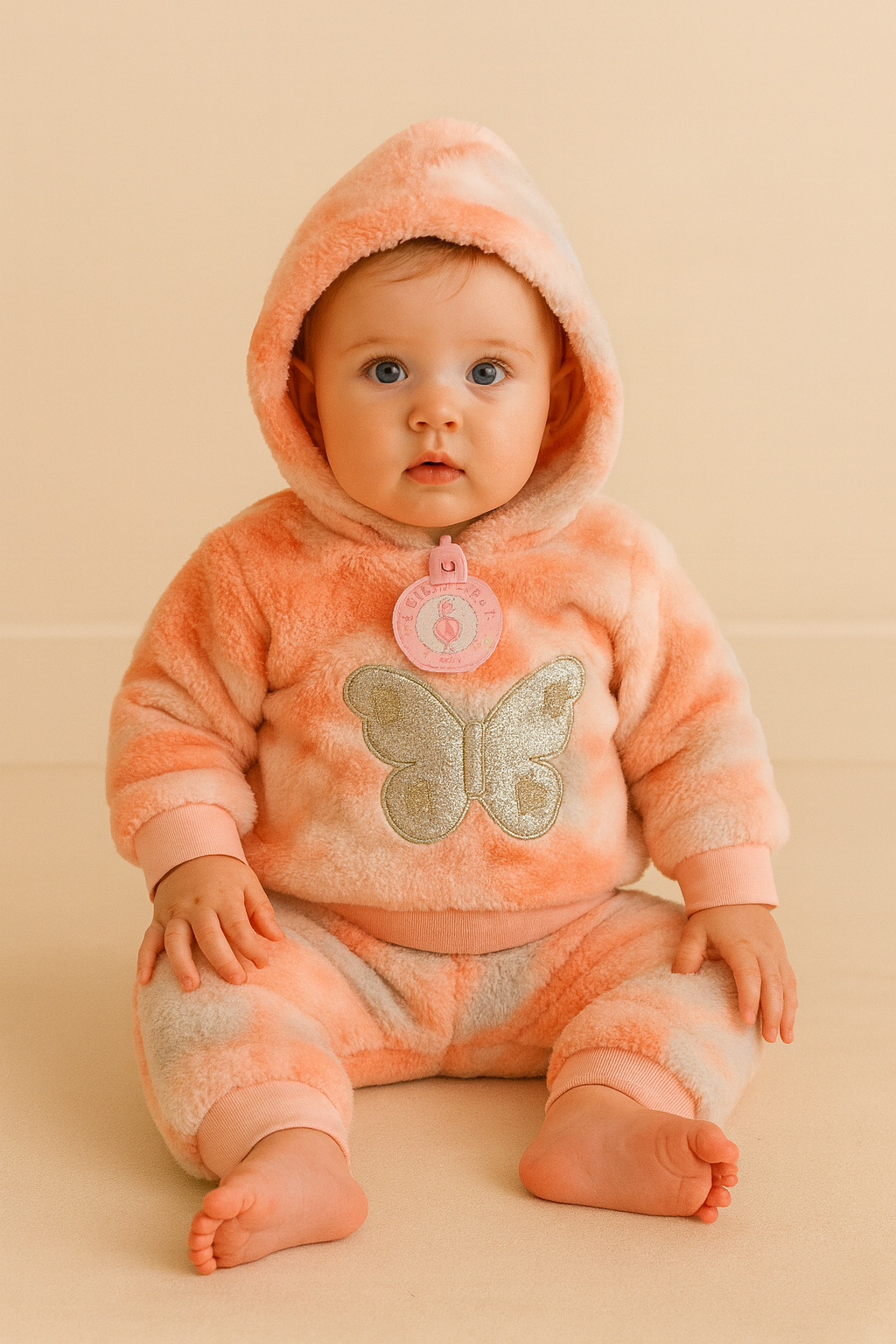 Ultra-Soft Mulaim Baby Fleece Set – Cozy Butterfly Hoodie