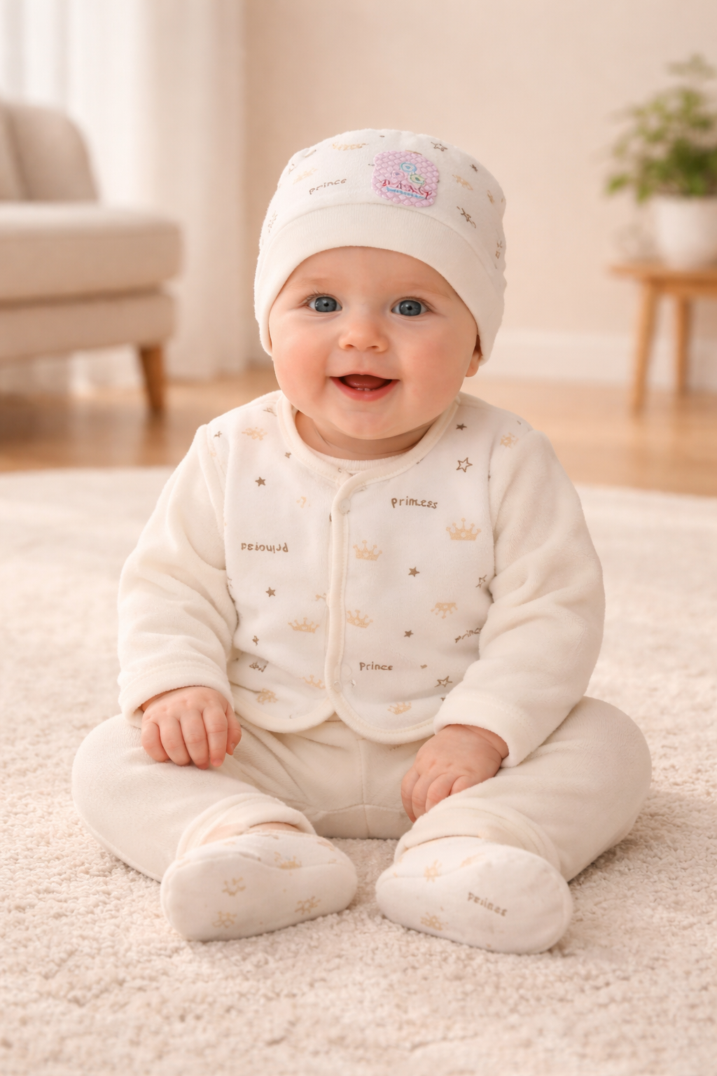 Premium Newborn Mulaim Sleepsuit & Cap Set | Ultra-Soft Winter Comfort