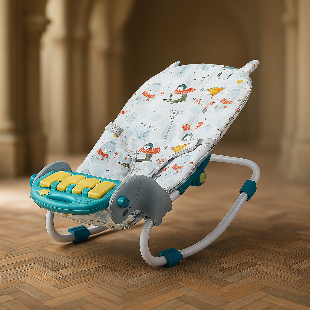 Adjustable Baby Rocker Chair with Music & Toys – Newborn to Toddler Bouncer Seat (Soothing Vibration)