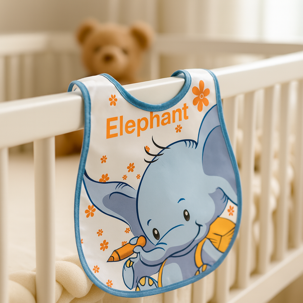 Baby Waterproof Rubber Bibs bundle of 3 pieces | Soft Washable Feeding Bibs for Infants
