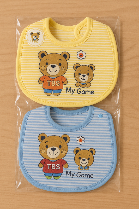 Baby Bibs pack of 2 pieces | Soft Cotton Feeding Bib for Newborn & Infants