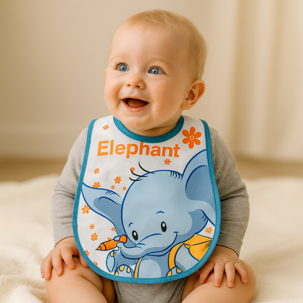 Baby Waterproof Rubber Bibs bundle of 3 pieces | Soft Washable Feeding Bibs for Infants