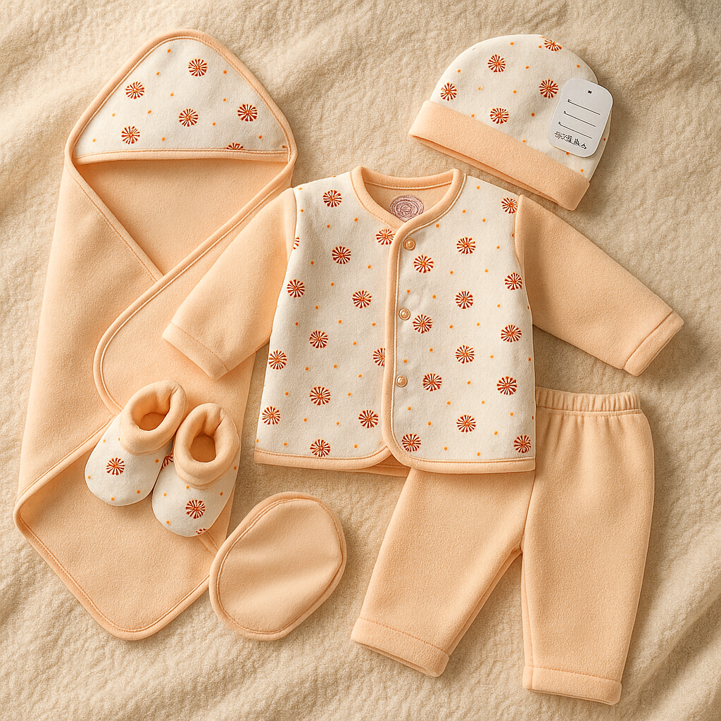 Newborn Winter Baby Suit Set of 5 Pieces | Warm Outfit for Newborn Boy & Girl | 3 Colors Available