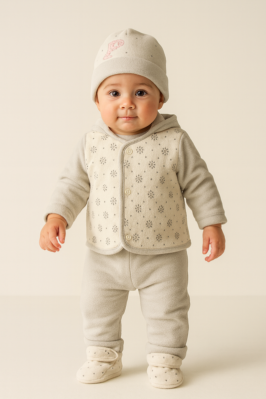 Newborn Winter Baby Suit Set of 5 Pieces | Warm Outfit for Newborn Boy & Girl | 3 Colors Available