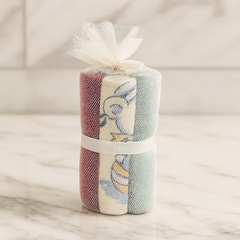 Baby Cotton Tissue pack of 8 pieces | Soft Reusable Washcloths in Mesh Gift Wrap