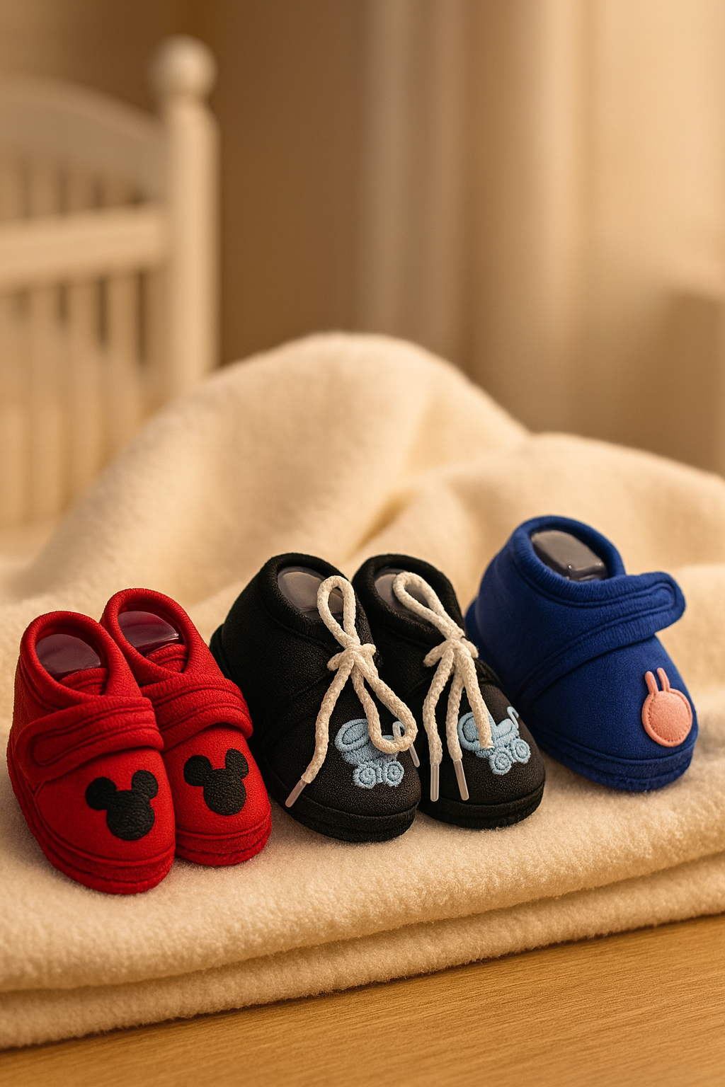 Newborn Baby shoes Pack of 3 pair | Soft Cotton Baby Shoes