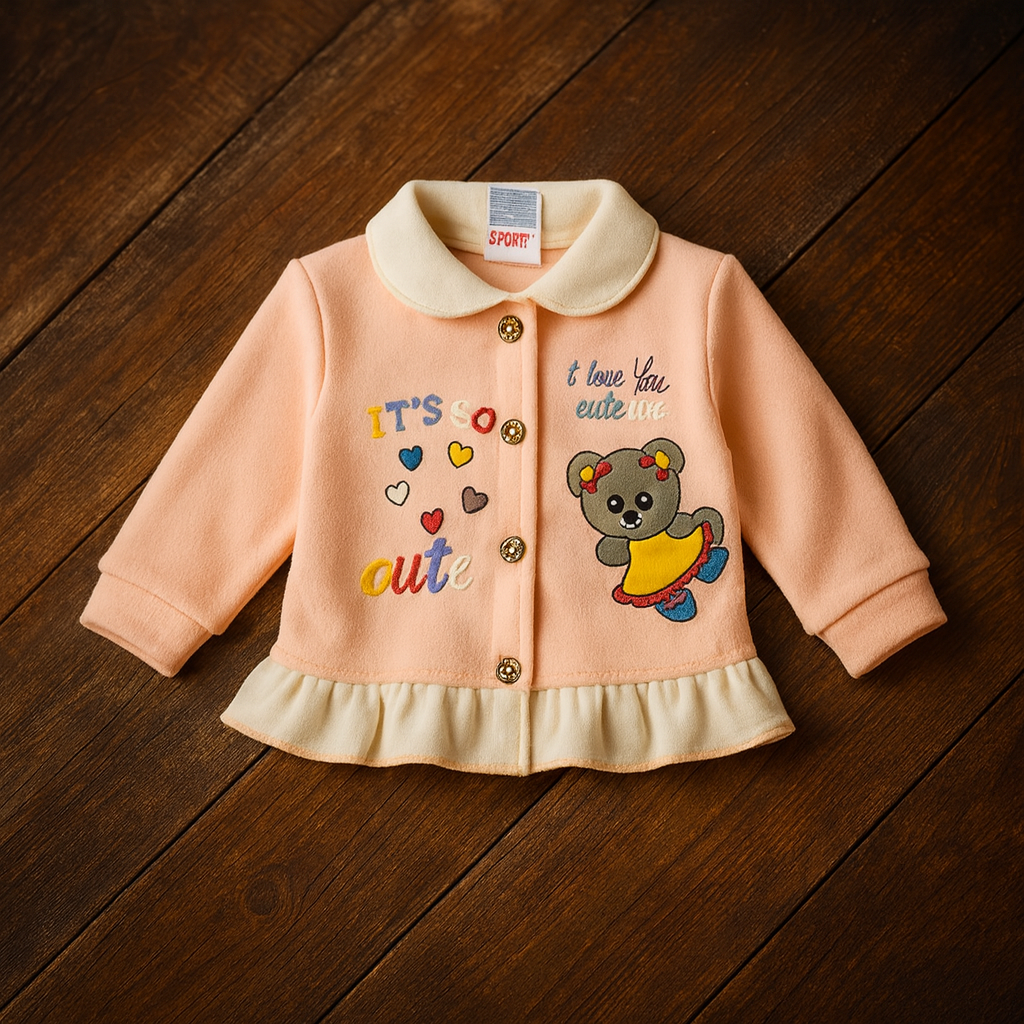 Baby Suit 2 Piece Set – Warm Fleece Dress Shirt with Smiley Print & Soft Pajama for Baby Boy/Girl
