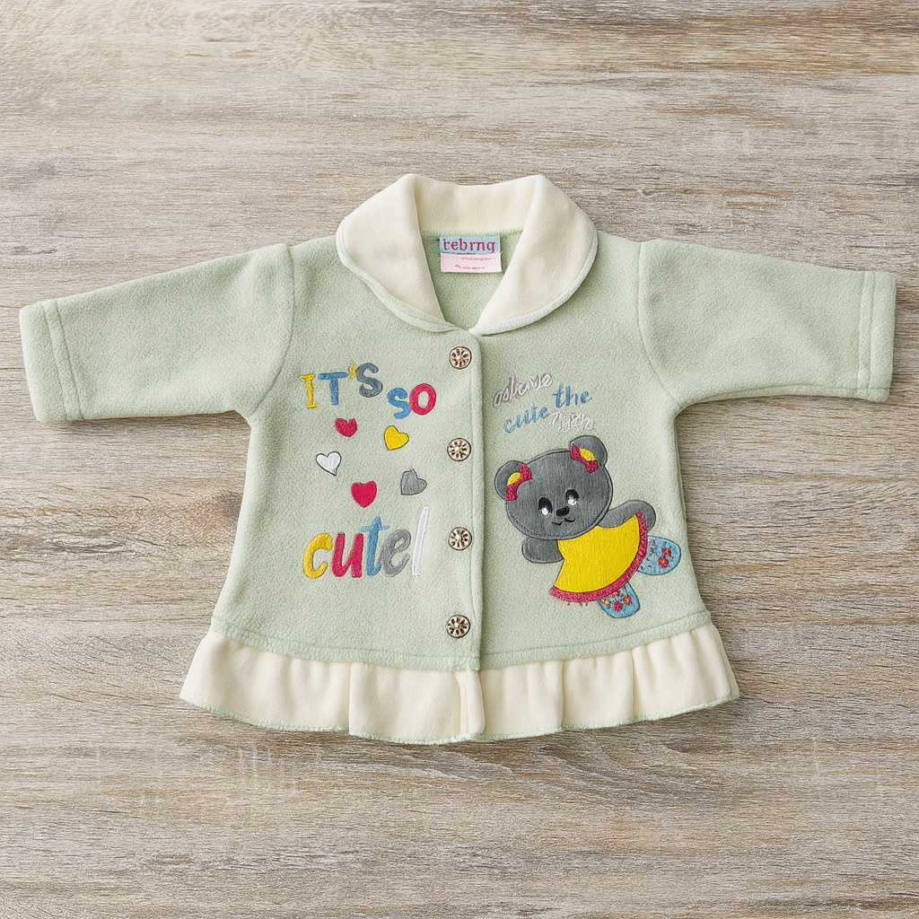 Baby Suit 2 Piece Set – Warm Fleece Dress Shirt with Smiley Print & Soft Pajama for Baby Boy/Girl