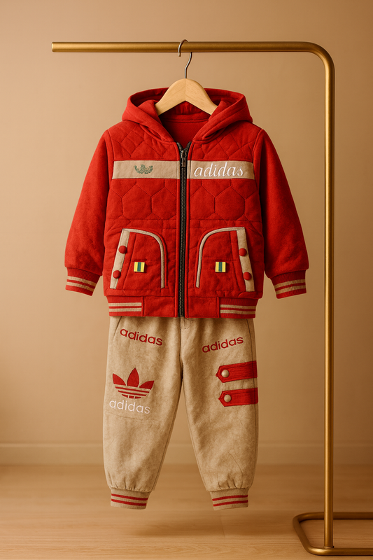 Kids “Adiaas” Winter Tracksuit – Cozy & Trendy 2-Piece Set
