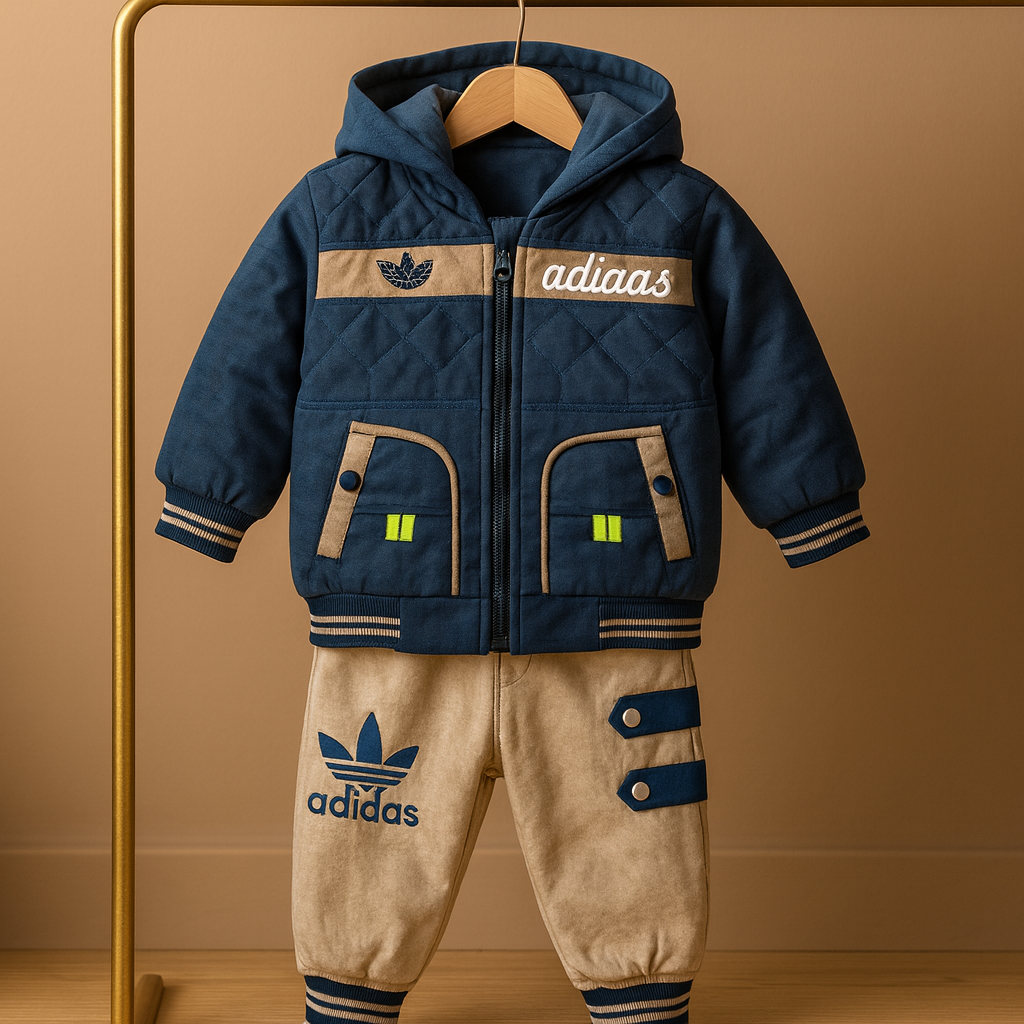 Kids “Adidas” Winter Tracksuit – Cozy & Trendy 2-Piece Set