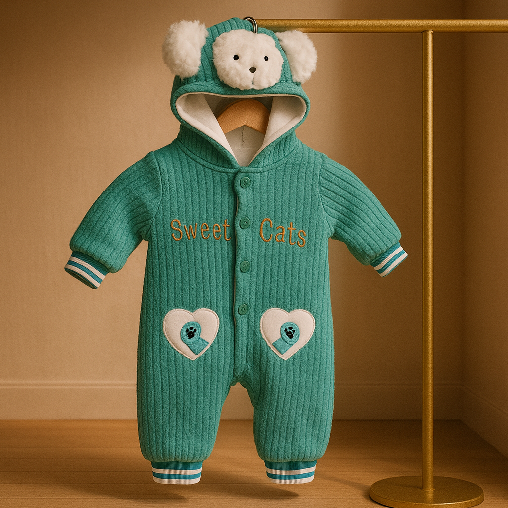 Sweet Cats Baby Winter Romper – Ultra-Soft & Cozy Warm