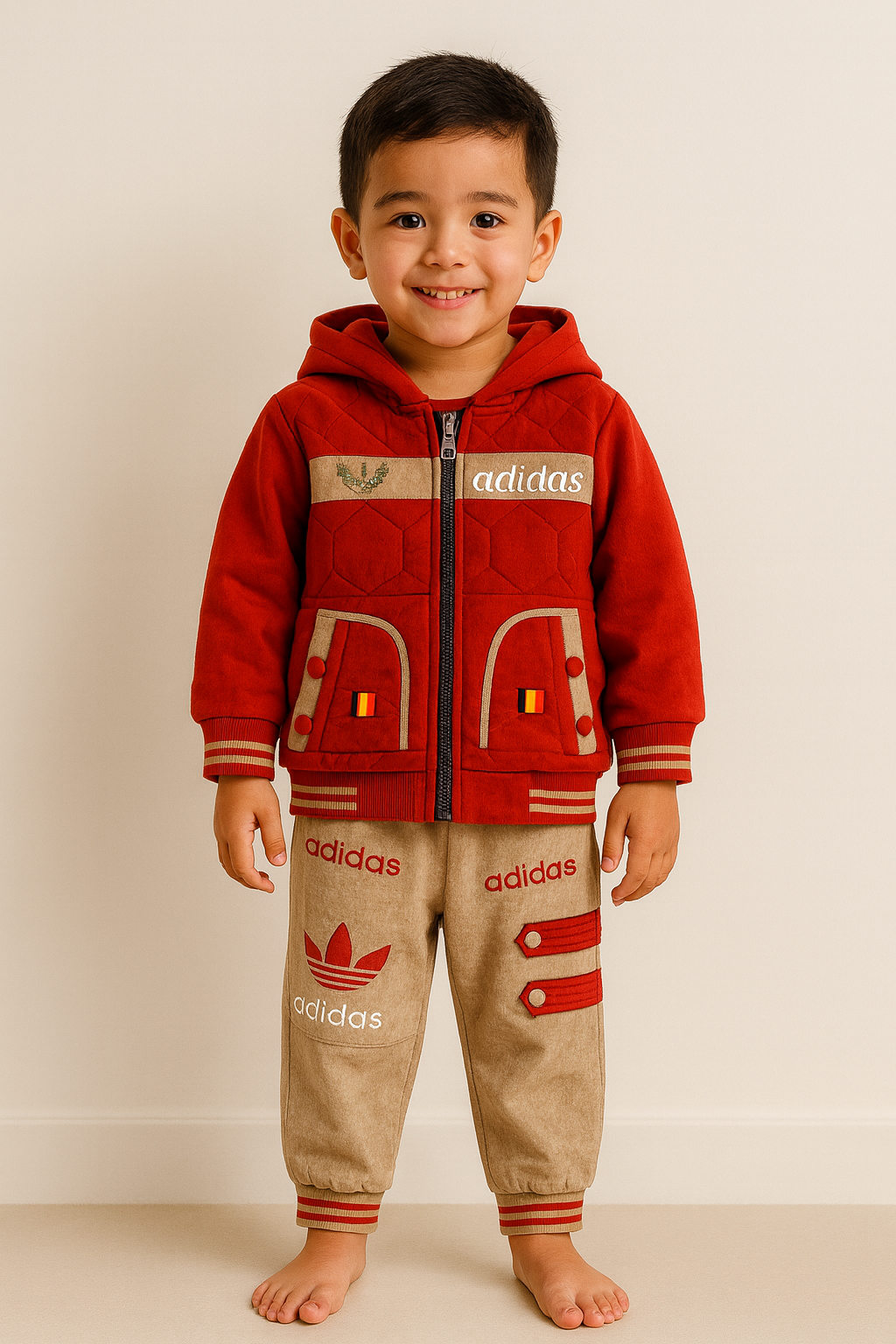 Kids “Adiaas” Winter Tracksuit – Cozy & Trendy 2-Piece Set