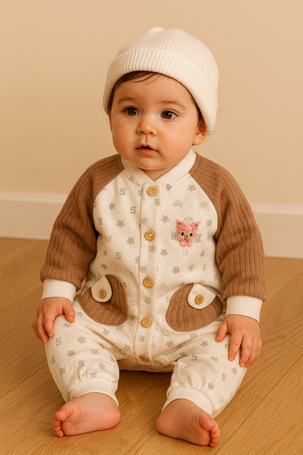 Soft Newborn Winter Romper – Cozy, Cute & Gentle