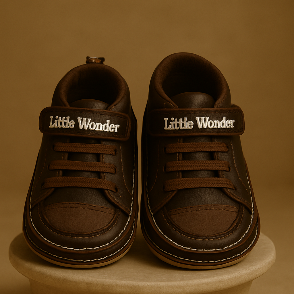 Stylish Brown Baby Boy Shoes with Soft Comfort Sole