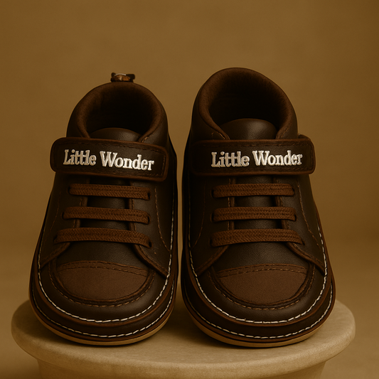 Stylish Brown Baby Boy Shoes with Soft Comfort Sole