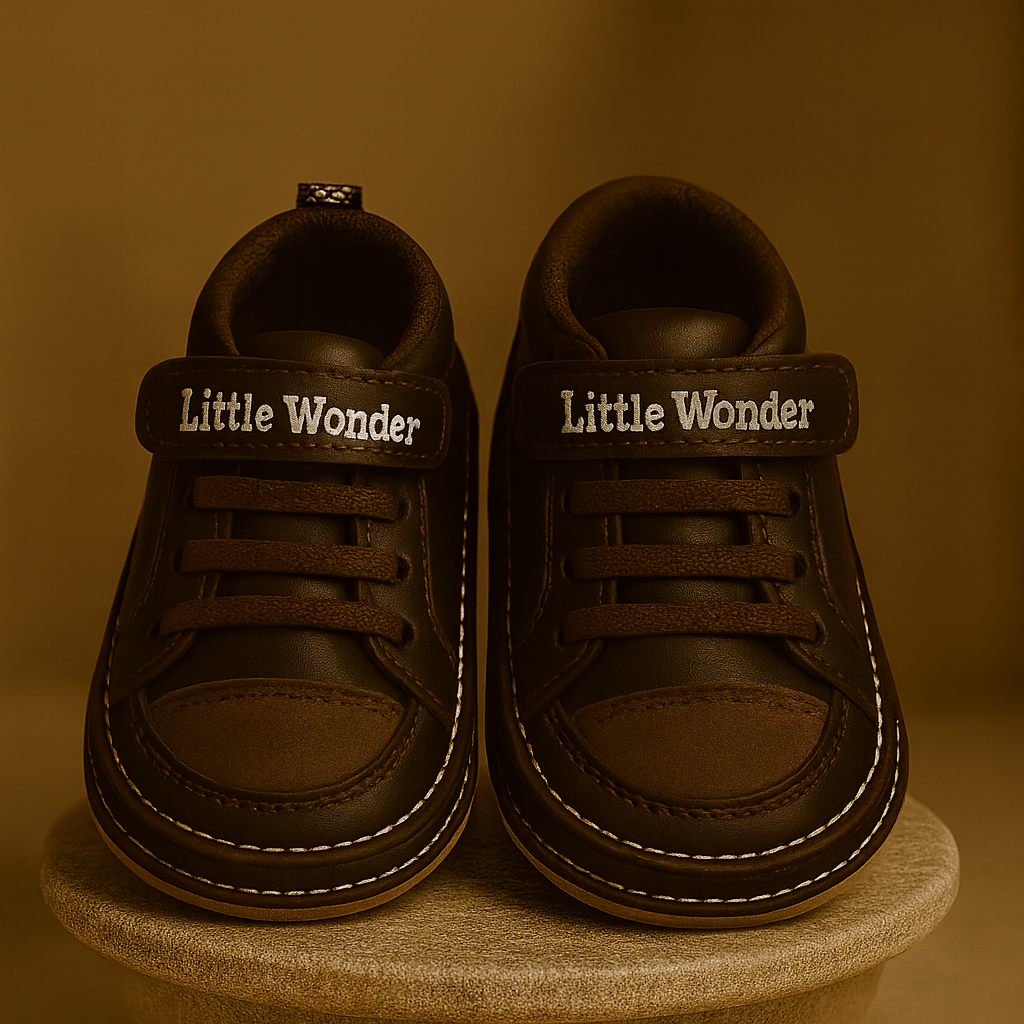 Stylish Brown Baby Boy Shoes with Soft Comfort Sole