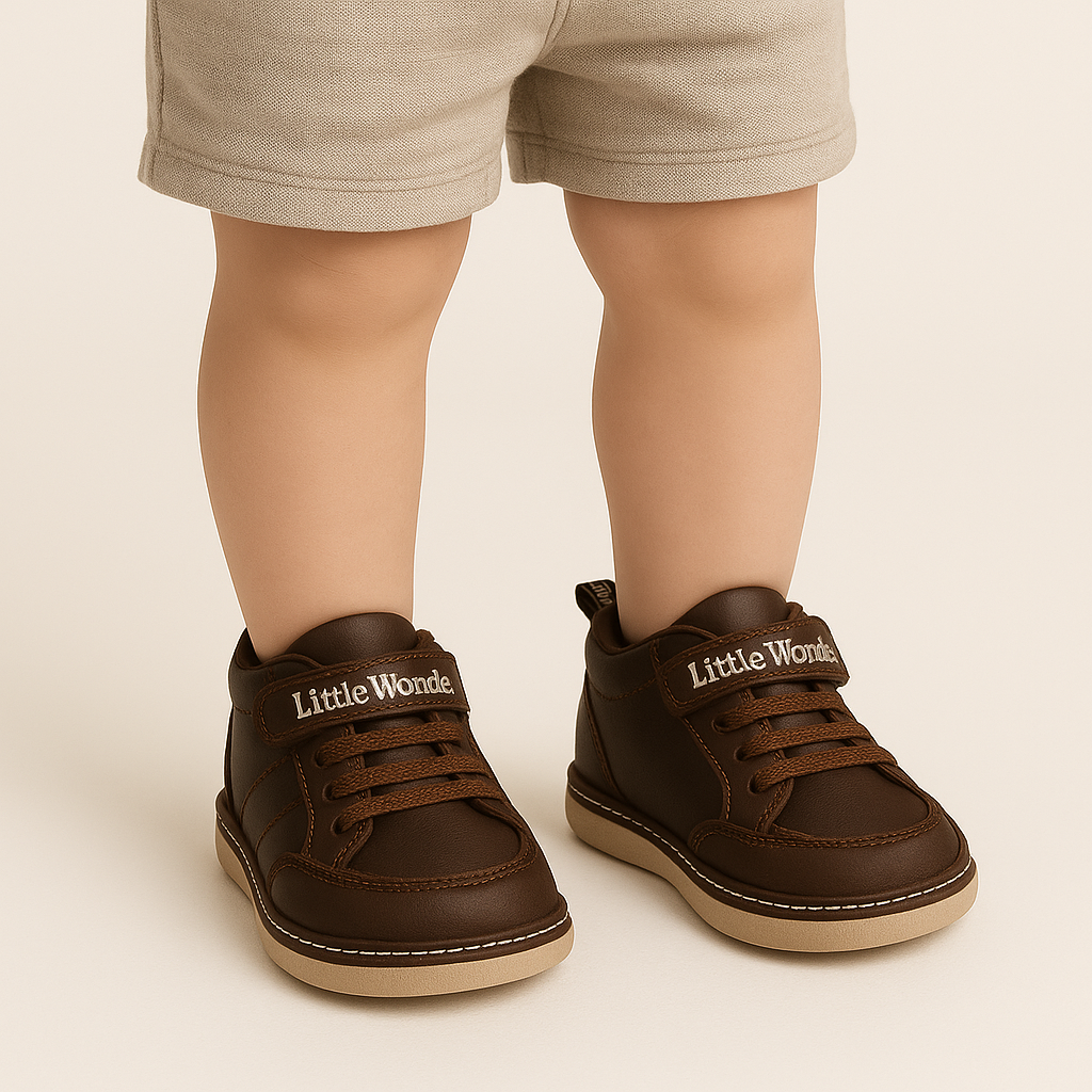 Stylish Brown Baby Boy Shoes with Soft Comfort Sole