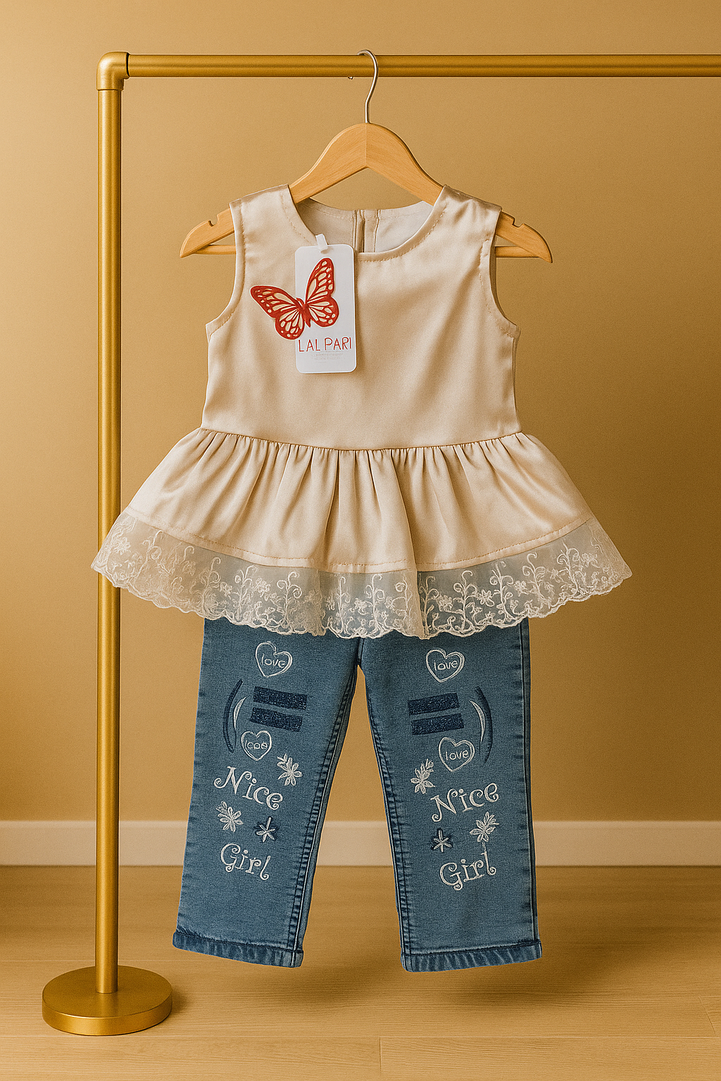 Fancy Winter Outfit for Girls – Soft Fur Jacket & Embroidered Dress Set