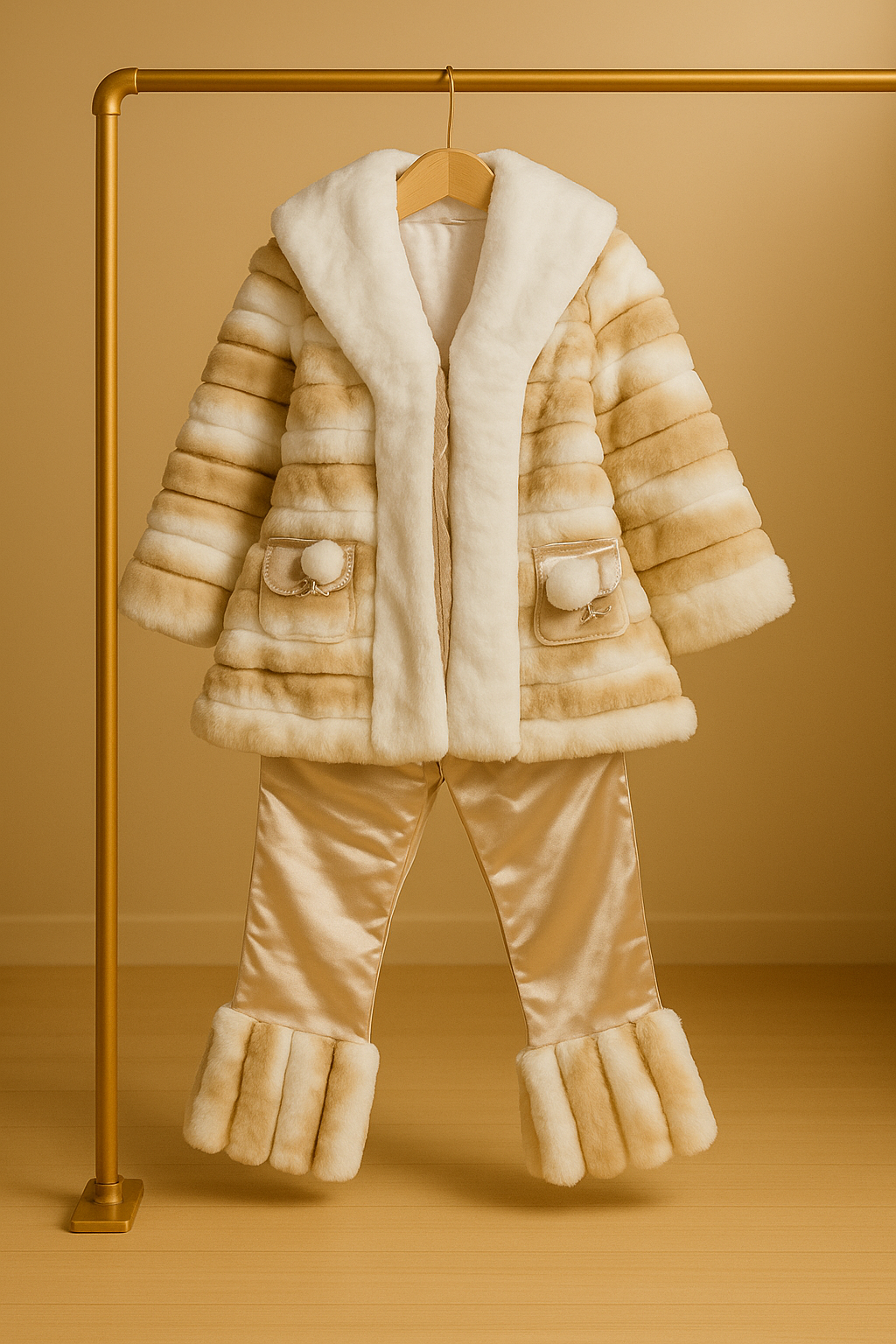 Premium Faux Fur Winter Set – Ultra Soft Jacket & Pants for Girls