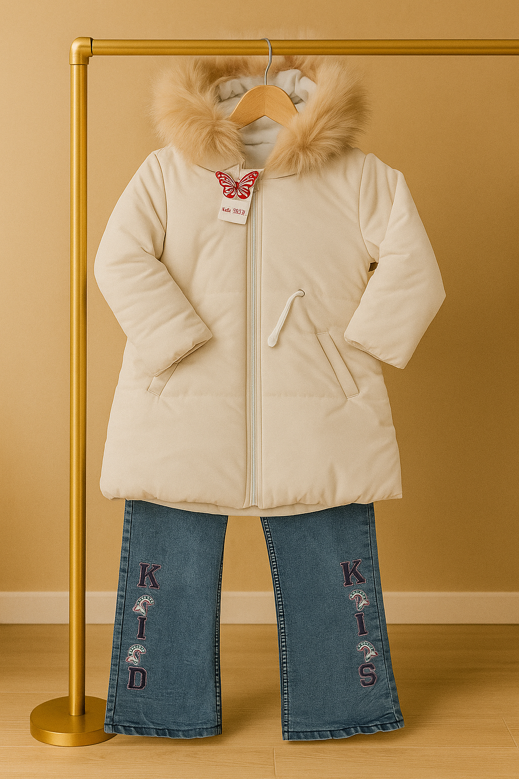 Premium Kids Winter Coat with Faux Fur Hood – Ultra Warm & Stylish