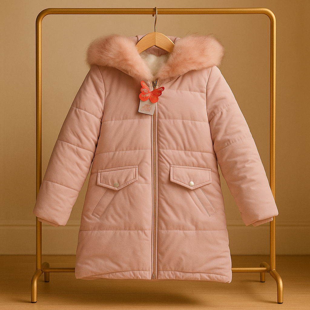 Premium Kids Winter Coat with Faux Fur Hood – Ultra Warm & Stylish