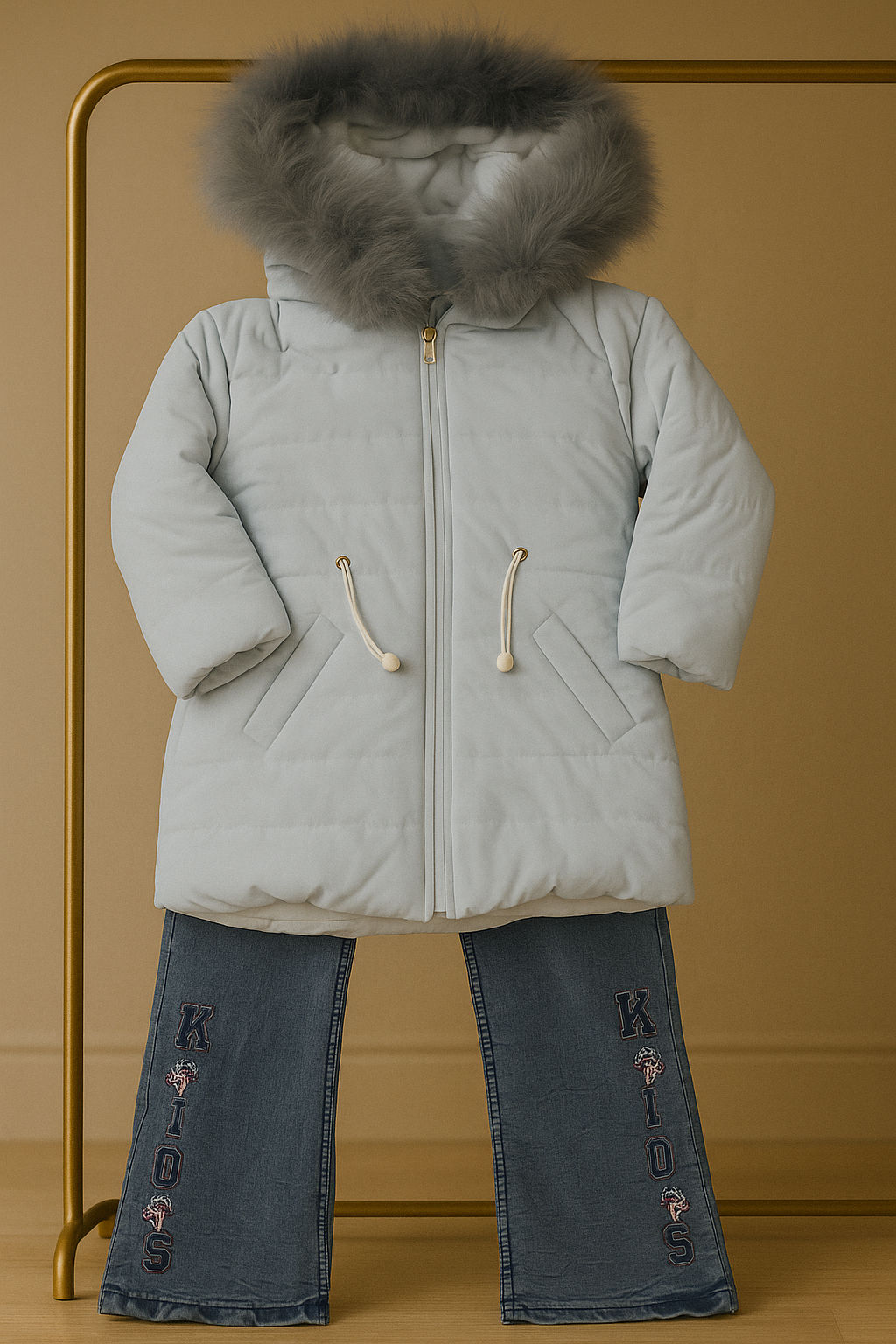 Premium Kids Winter Coat with Faux Fur Hood – Ultra Warm & Stylish