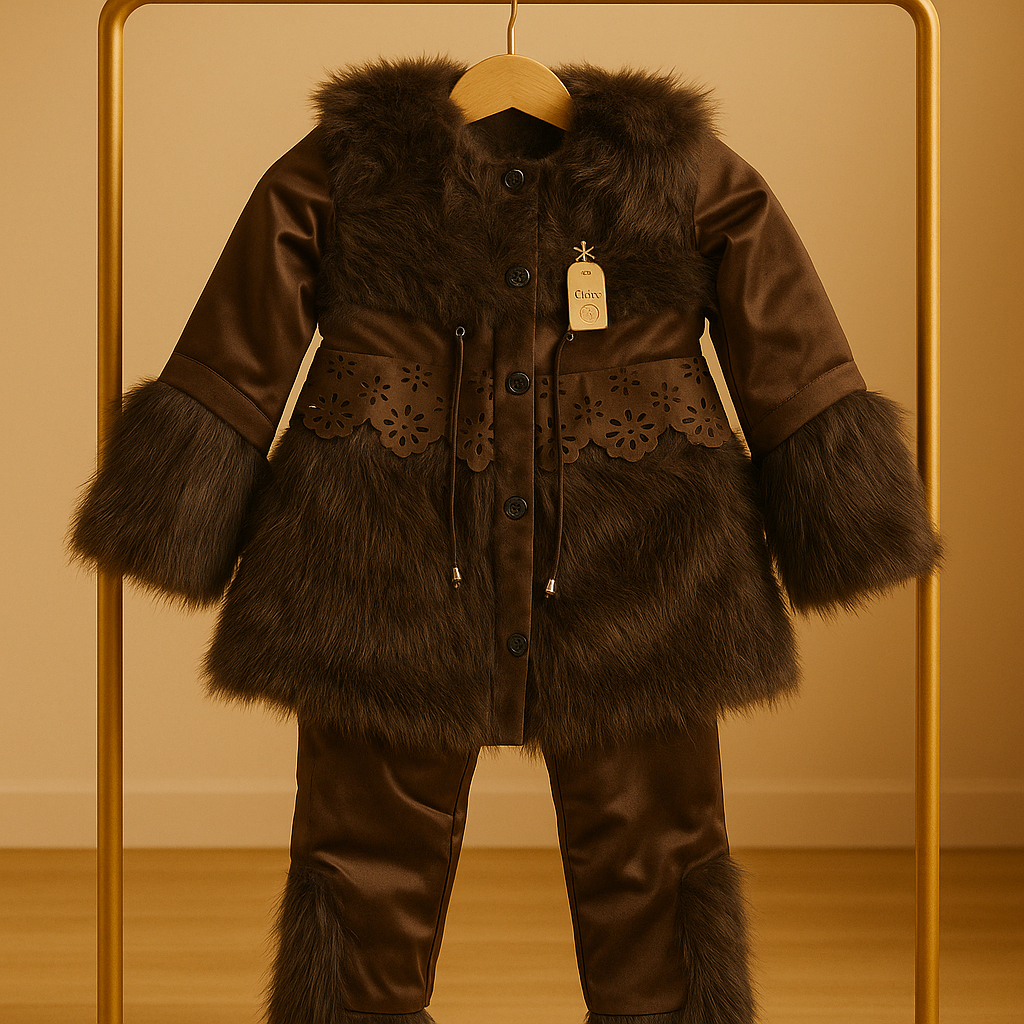 Luxury Fur Winter Coat Set – Elegant Warmth for Girls
