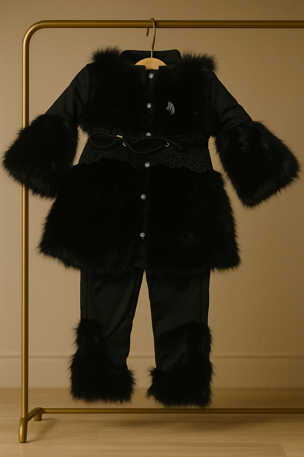 Luxury Fur Winter Coat Set – Elegant Warmth for Girls