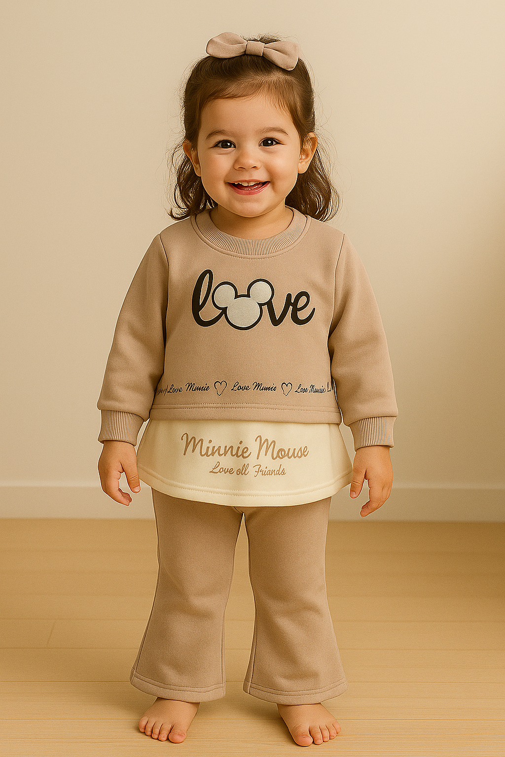 Love Minnie Mouse Sweatshirt & Pants Set – Cozy Style for Little Ones