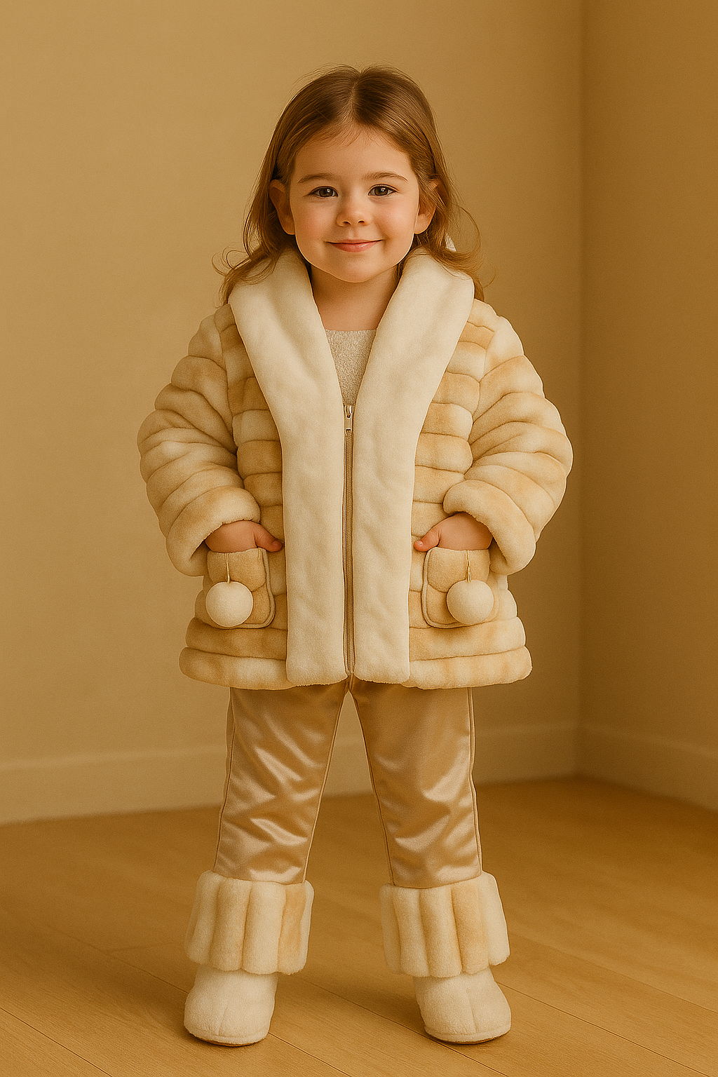 Premium Faux Fur Winter Set – Ultra Soft Jacket & Pants for Girls