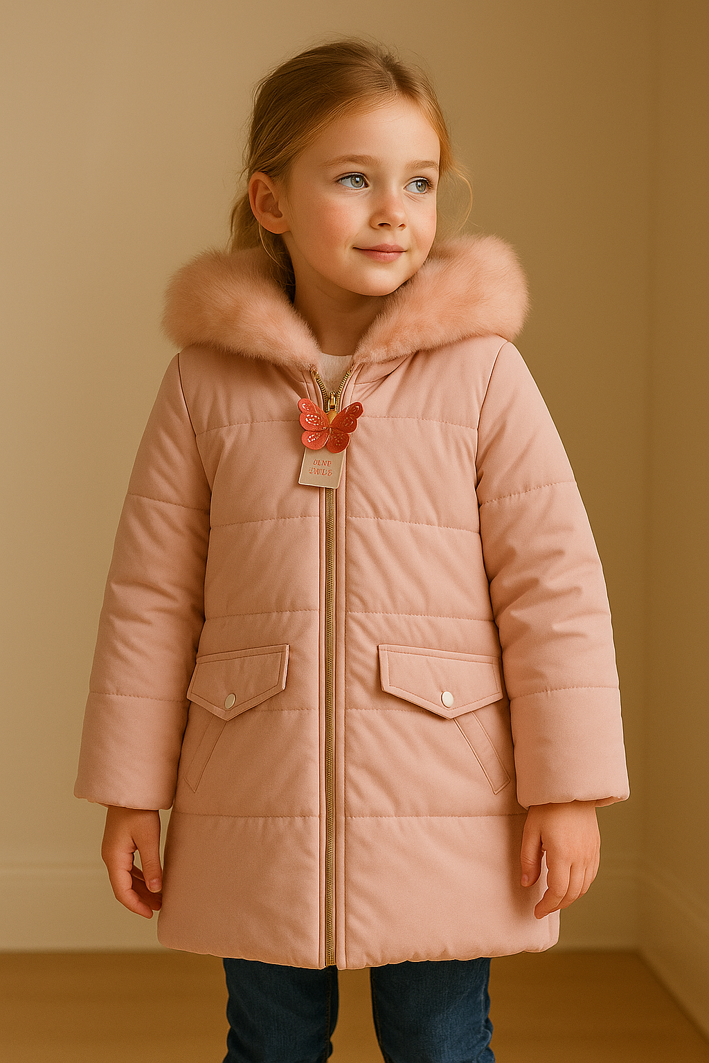 Premium Kids Winter Coat with Faux Fur Hood – Ultra Warm & Stylish