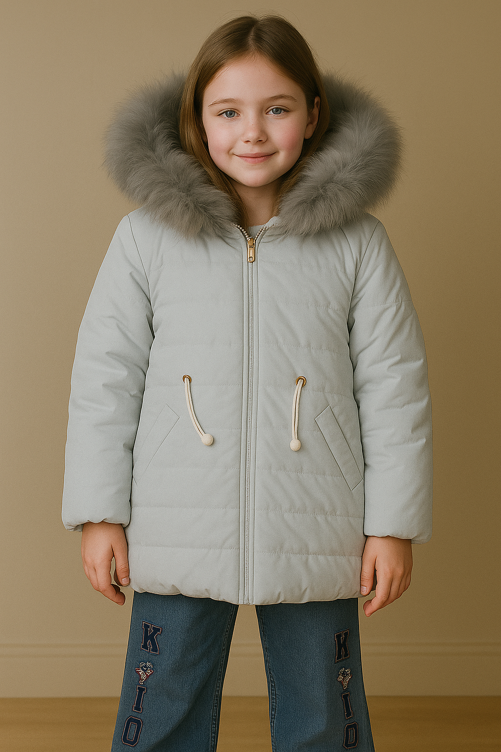 Premium Kids Winter Coat with Faux Fur Hood – Ultra Warm & Stylish