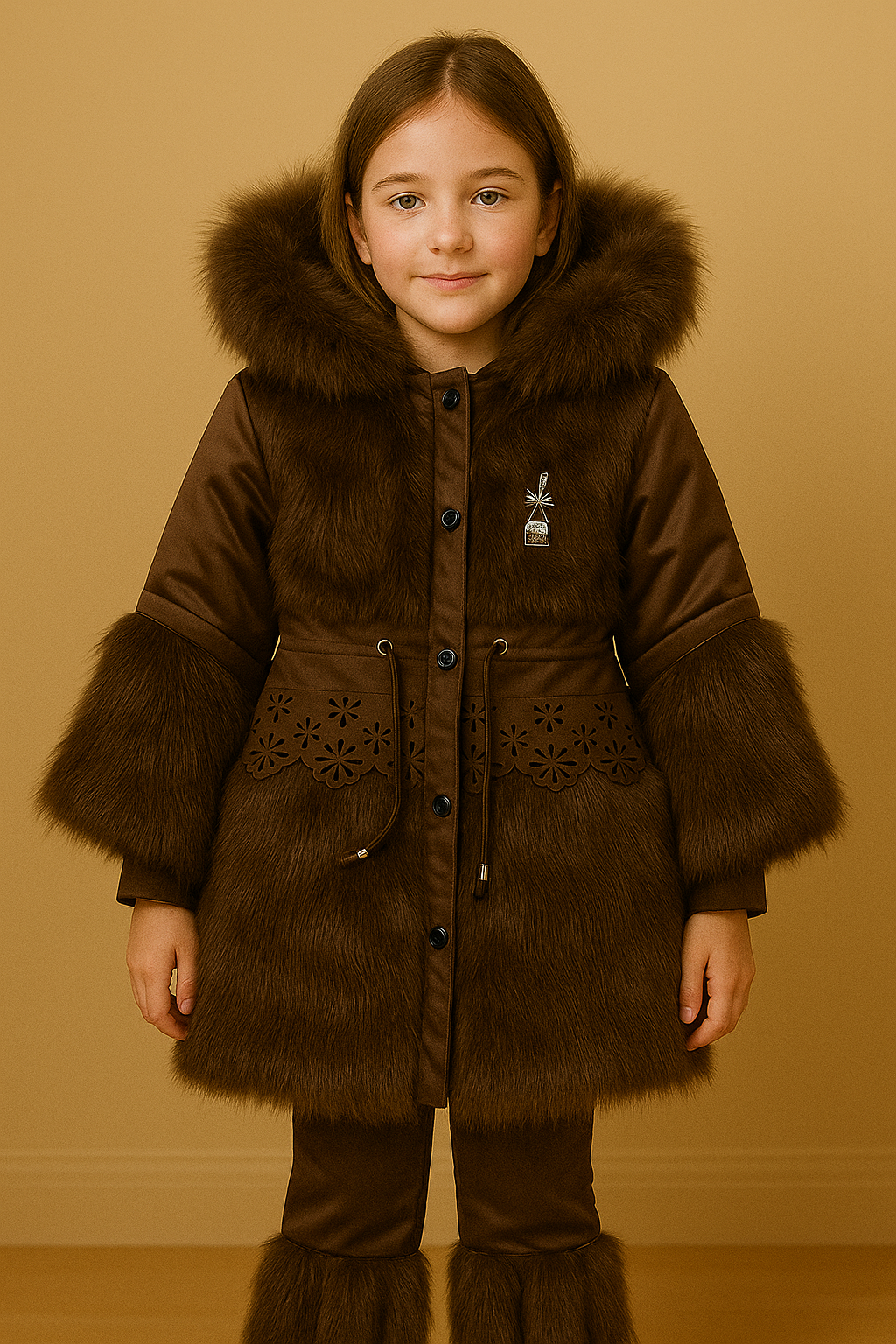 Luxury Fur Winter Coat Set – Elegant Warmth for Girls