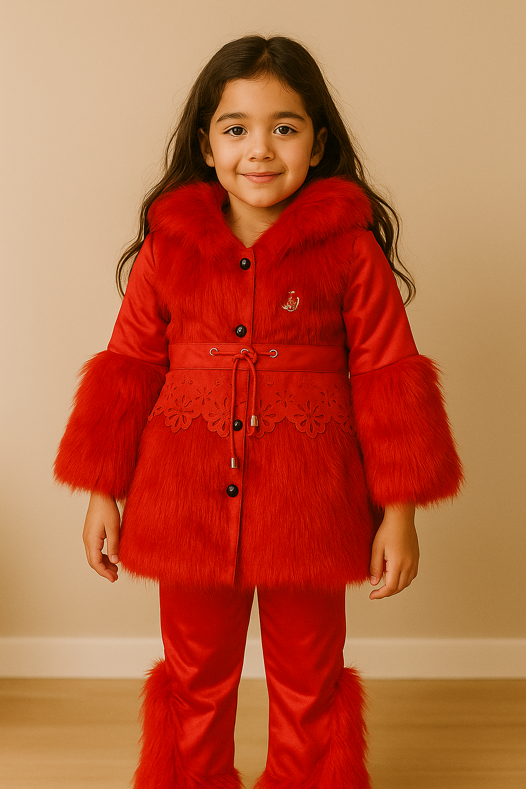 Luxury Fur Winter Coat Set – Elegant Warmth for Girls
