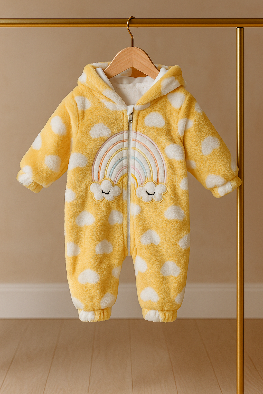 Premium Baby Winter Romper Suit with Hood & Ears