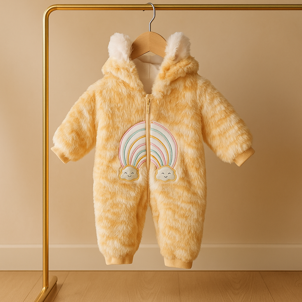 Premium Baby Winter Romper Suit with Hood & Ears