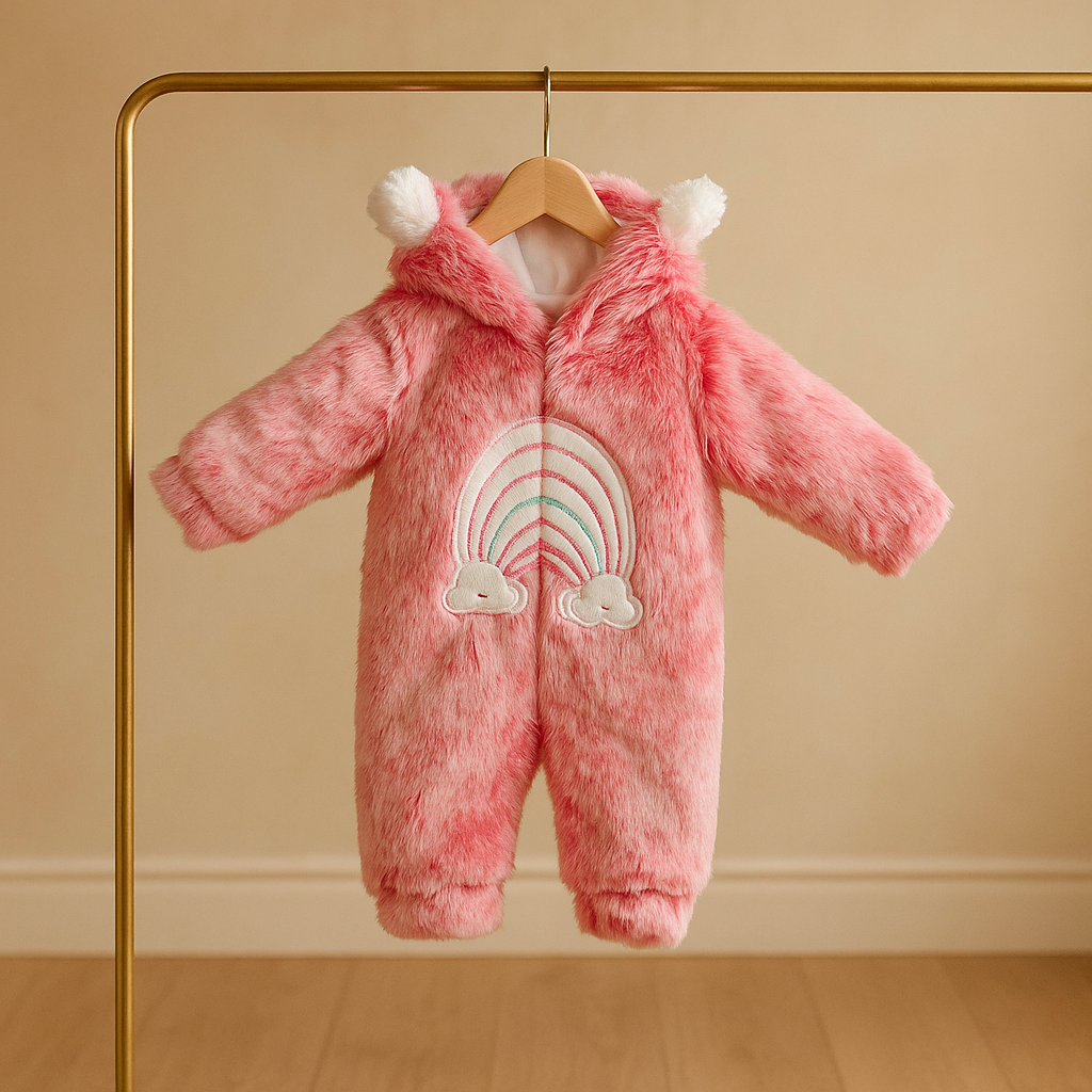 Premium Baby Winter Romper Suit with Hood & Ears