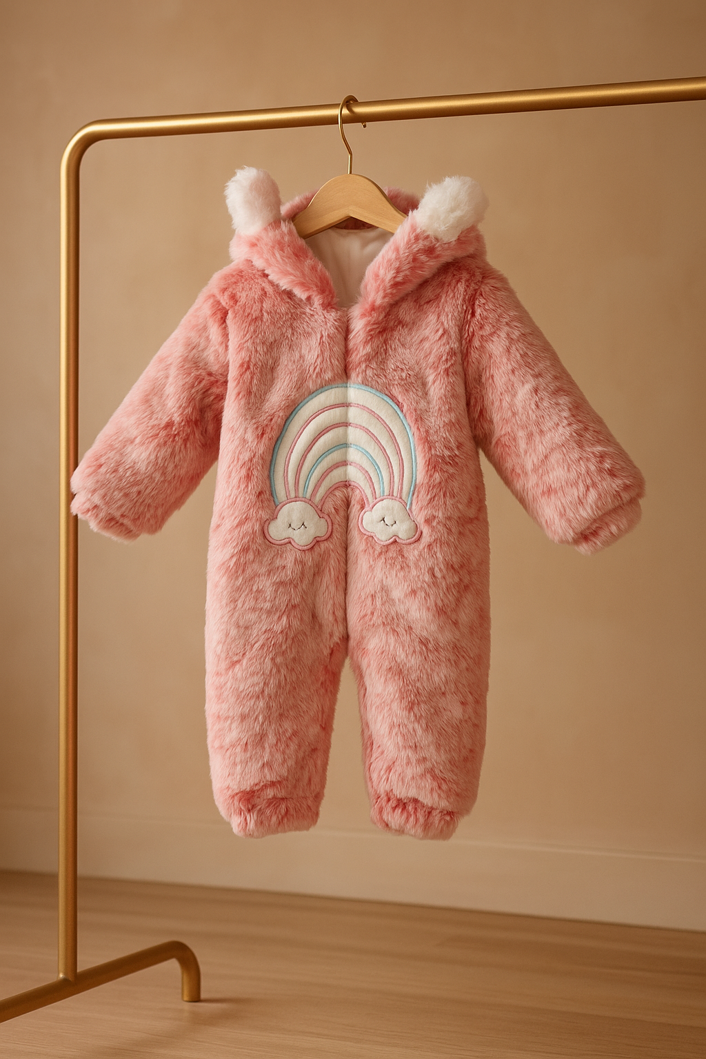 Premium Baby Winter Romper Suit with Hood & Ears