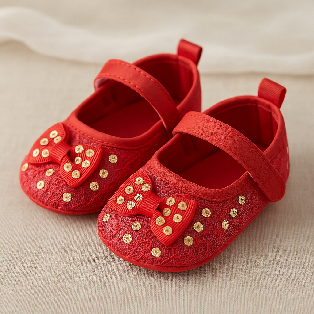Fancy Baby Girl Shoes, Soft Pink Party Wear