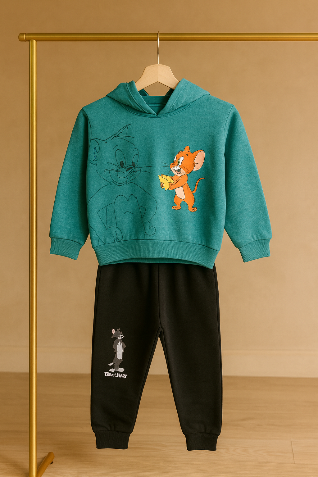om & Jerry Soft Mulaim Hoodie Set (2–3 Years)