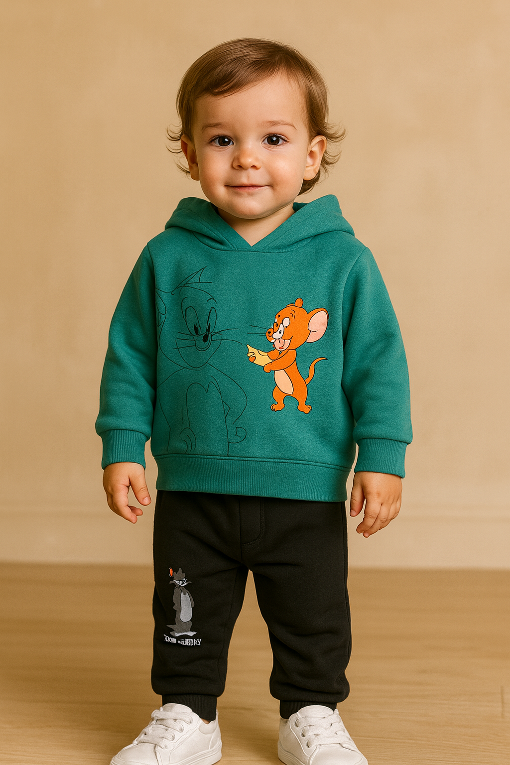 om & Jerry Soft Mulaim Hoodie Set (2–3 Years)