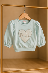 Baby Girl 2 Piece Suit | Cotton Top with Love Heart Design