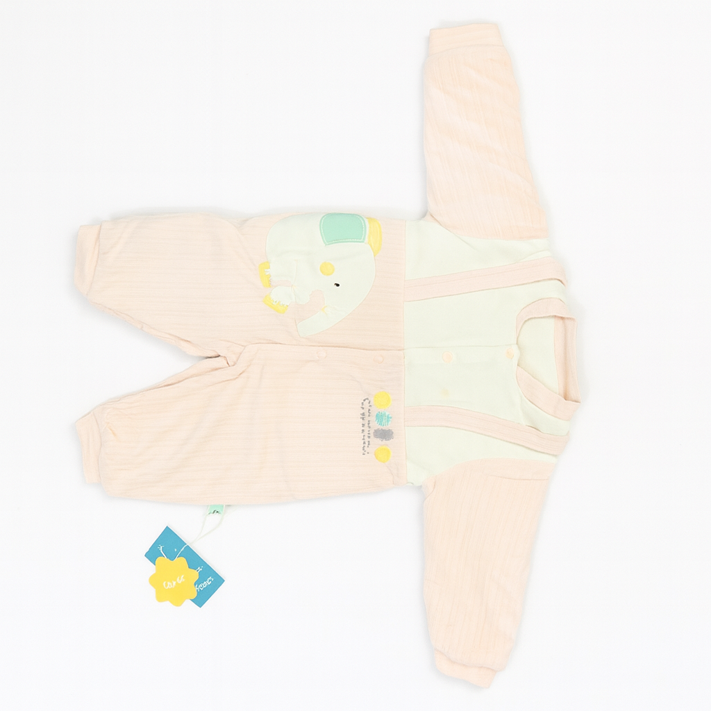 Baby Romper – Soft Cotton Full Sleeve Jumpsuit with Cute Elephant Design