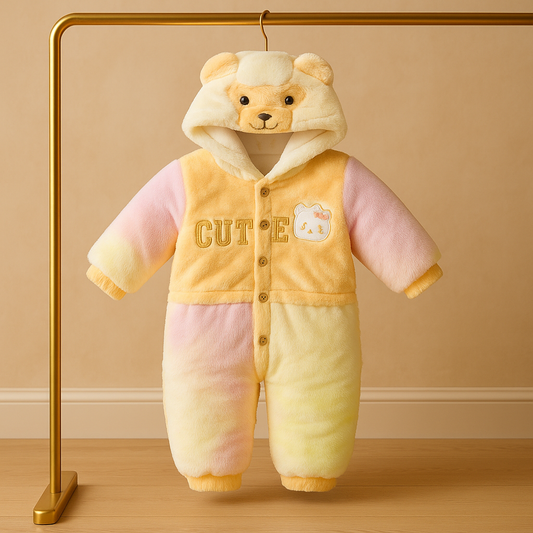 Premium Baby Winter Romper Suit with Hood & Ears